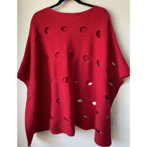 NWT Zaket and Plover Split Detail Shawl Scarlet One Size - Picture 5 of 5